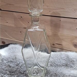 Vintage Clear Glass liquor bottle Decanter